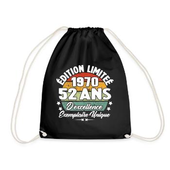 Cadeau 52 ans d'excellence / Édition limitée 1970 - Sac de sport léger - noir - Devant