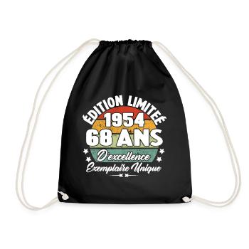 Cadeau 68 ans d'excellence / Édition limitée 1954 - Sac de sport léger - noir - Devant