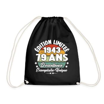 Cadeau 79 ans d'excellence / Édition limitée 1943 - Sac de sport léger - noir - Devant