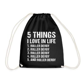 5 choses que j'aime dans la vie Roller Derby - Sac de sport léger - noir - Devant