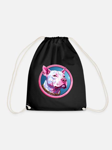 Pitbull Rose - Drawstring Bag - black