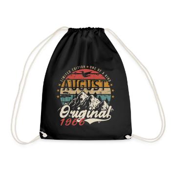 Août 1966 - Fabriqué En Août 1966 - Vintage 1966 - Sac de sport léger - noir - Devant