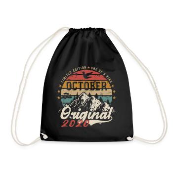Geburtstagsgeschenk - Vintage Geboren Oktober 2020 - Turnbeutel - Schwarz - Vorne