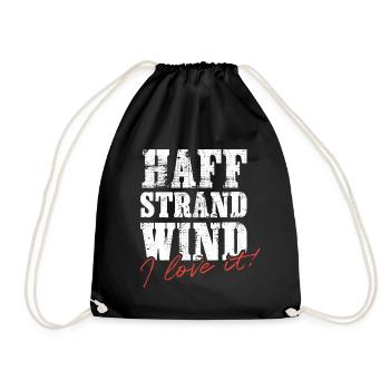 Haff Strand Wind – I love it! - Drawstring Bag - black - Front