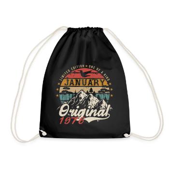 Janvier 1976 Cadeau Anniversaire - Janvier 1976 - Sac de sport léger - noir - Devant