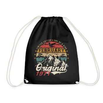 Geschenk zum 54. Geburtstag, geboren im Februar 1971 - Turnbeutel - Schwarz - Vorne