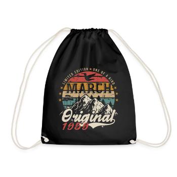 Awesome Since March 1959 | Birthday March 1959 - Drawstring Bag - black - Front