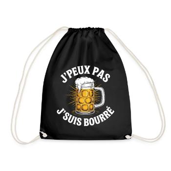 J'Peux Pas J'Suis Bourré Apéro Humour - Sac de sport léger - noir - Devant