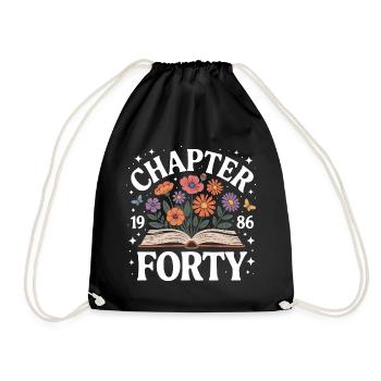 1986 Chapitre 40 Décoration de fleurs sauvages d’anniversaire - Sac de sport léger - noir - Devant