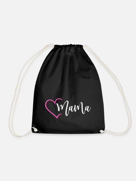Mama mit Herz Mutter Muttertag Liebe Kind Geschenk - Turnbeutel - Schwarz
