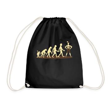 Evolution Bayer - RAHMENLOS Geschenk - Turnbeutel - Schwarz - Vorne