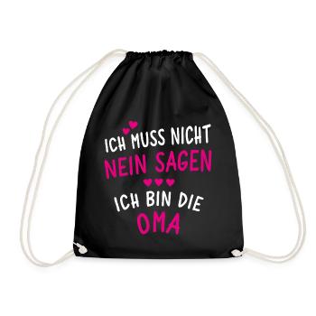 Ich bin die Oma - Turnbeutel - Schwarz - Vorne