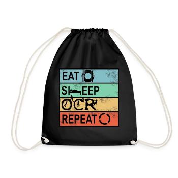 Hindernislauf Eat Sleep OCR Repeat Männer Laufen - Turnbeutel - Schwarz - Vorne