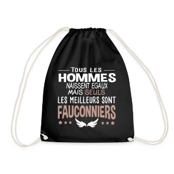 Fauconnier. Cadeau rapace faucon fierté métier - Sac de sport léger - noir - Devant