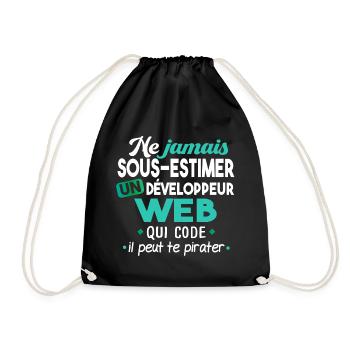 Informaticien homme. Cadeau humour. Informatique - Sac de sport léger - noir - Devant