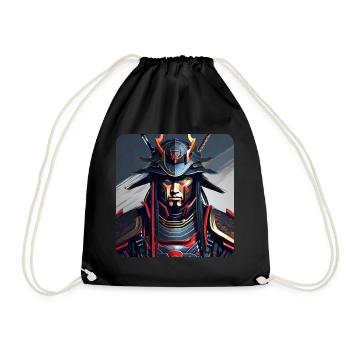Stolzer Samurai Japan Asia Kendo Karate Ninja Judo - Turnbeutel - Schwarz - Vorne
