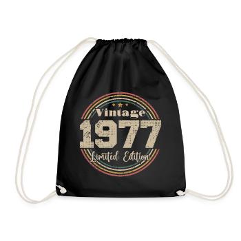 1977 Anniversaire Vintage Rétro Né En - 1977 - Sac de sport léger - noir - Devant