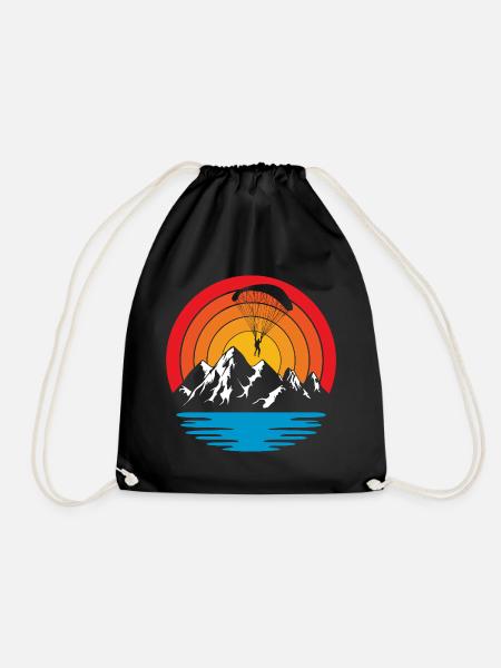 Paragliding Skydive - Drawstring Bag - black