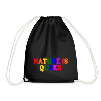 Nature is queer - Turnbeutel - Schwarz - Vorne
