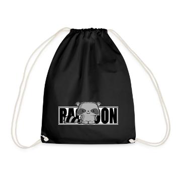 raton laveur mignon, enfants, kawaii, chemise de couchage, bébé - Sac de sport léger - noir - Devant