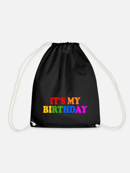Its my birthday - Drawstring Bag - black