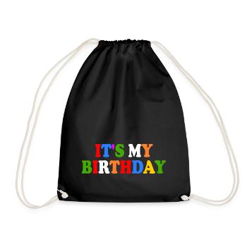 Its my birthday - Drawstring Bag - black - Front
