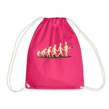 BBQ - Evolution Koch vom Affen zum Chef-Koch - - Turnbeutel - Fuchsia - Vorne