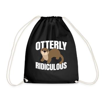 Otterly Ridicule drôle Otter indiquant le cadeau - Sac de sport léger - noir - Devant
