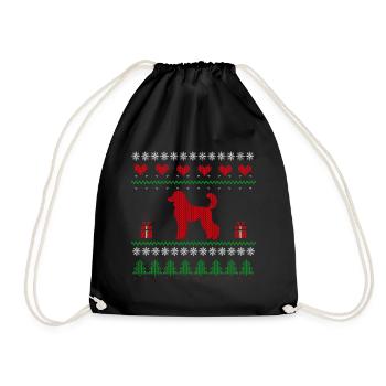 Cadeau de Noël laid de caniche de Noël - Sac de sport léger - noir - Devant