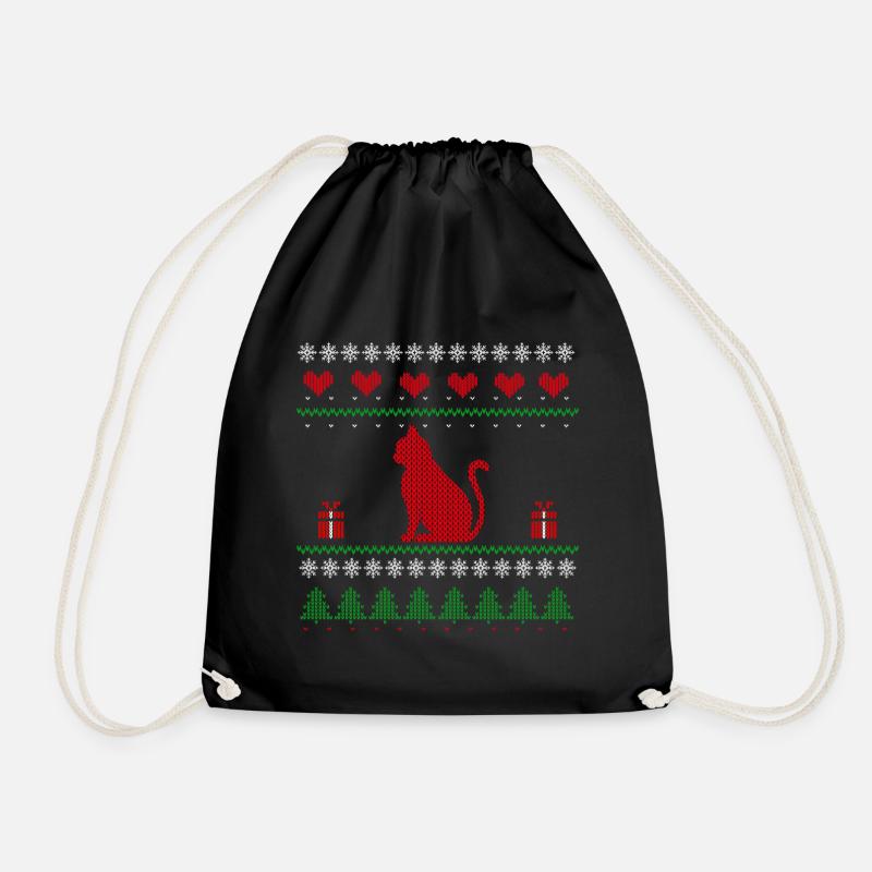 Cadeau de Noël de chat de Noël moche - Sac de sport léger - noir