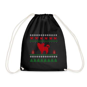 Noël laid Papillion Noël miniature - Sac de sport léger - noir - Devant