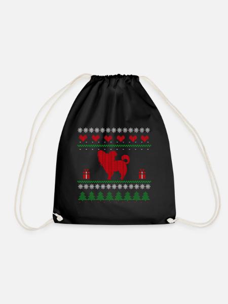Ugly Christmas Papillion Zwergspaniel Weihnachten - Turnbeutel - Schwarz