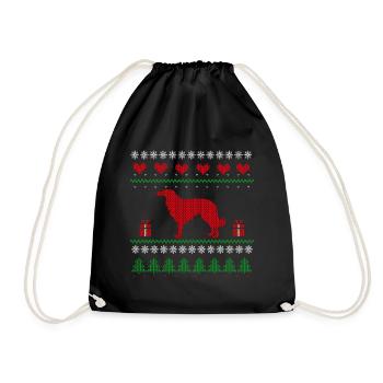 Noël laide Noël Barzoï Lévrier - Sac de sport léger - noir - Devant