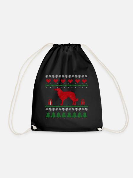 Noël laide Noël Barzoï Lévrier - Sac de sport léger - noir