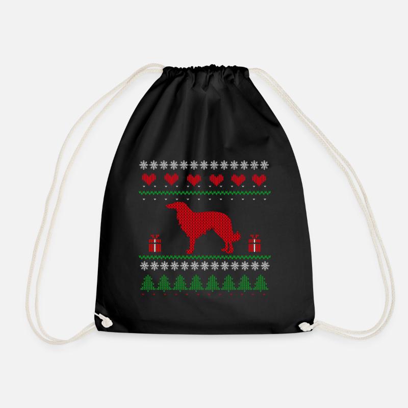Noël laide Noël Barzoï Lévrier - Sac de sport léger - noir