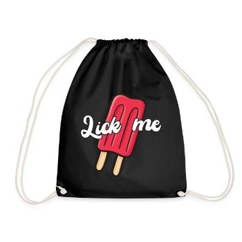 Lick me - Water Ice T-Shirt for Summer - Drawstring Bag - black - Front