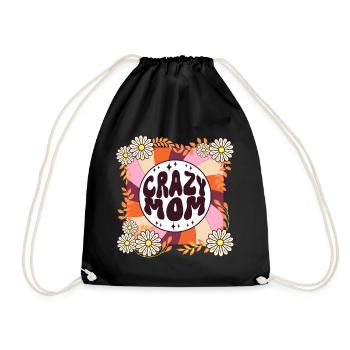 Geschenk Humor Retro Thema für Mama Frau - Turnbeutel - Schwarz - Vorne