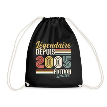 Légendaire Depuis 2005 - Sac de sport léger - noir - Devant