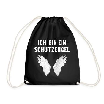 Ich bin ein Schutzengel mit Flügeln ein Engel - Turnbeutel - Schwarz - Vorne