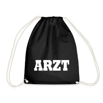 Arzt - Turnbeutel - Schwarz - Vorne