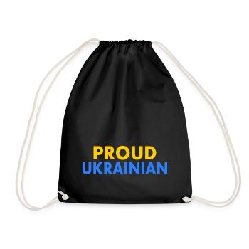 Proud ukrainian - Drawstring Bag - black - Front