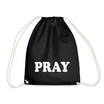 Pray - Drawstring Bag - black - Front