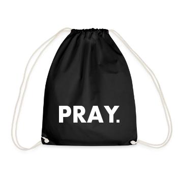 Pray - Drawstring Bag - black - Front