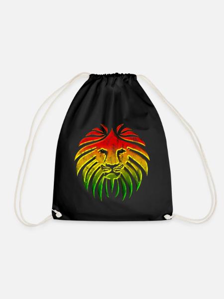 LIKE A LION, Reggae Music Löwe, Rasta Revolution, - Turnbeutel - Schwarz