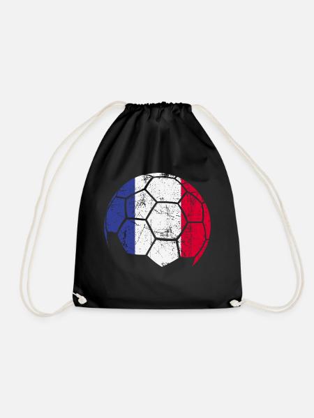 France Soccer Ball Football - Drawstring Bag - black