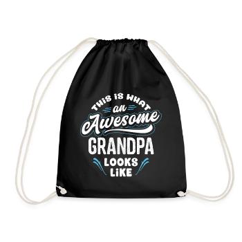 This Is What An Awesome Grandpa Looks Like - Drawstring Bag - black - Front