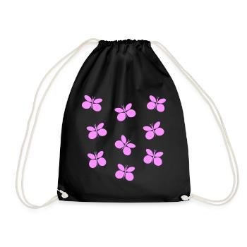 Butterflies - Drawstring Bag - black - Front