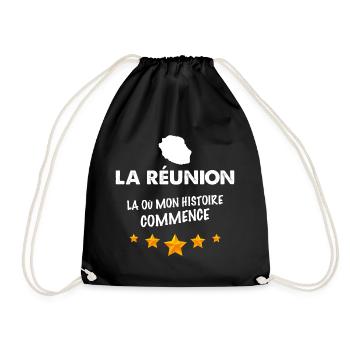 La Réunion Mon histoire Commence Cadeau - Sac de sport léger - noir - Devant