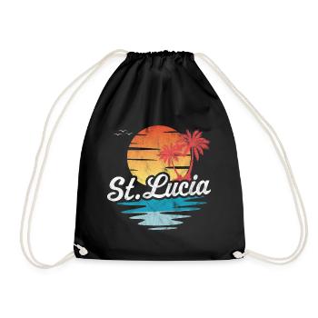 St Lucia - Drawstring Bag - black - Front