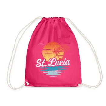 St Lucia - Drawstring Bag - fuchsia - Front